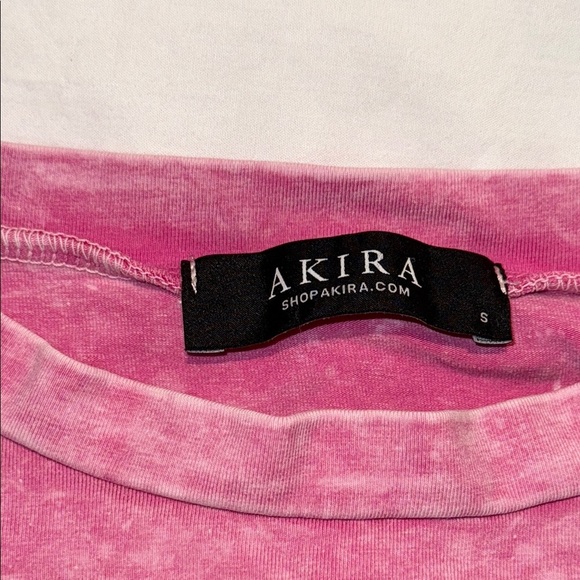 Akira Cropped Acid Washed Long Sleeve StretchWomen's Top - Picture 4 of 4